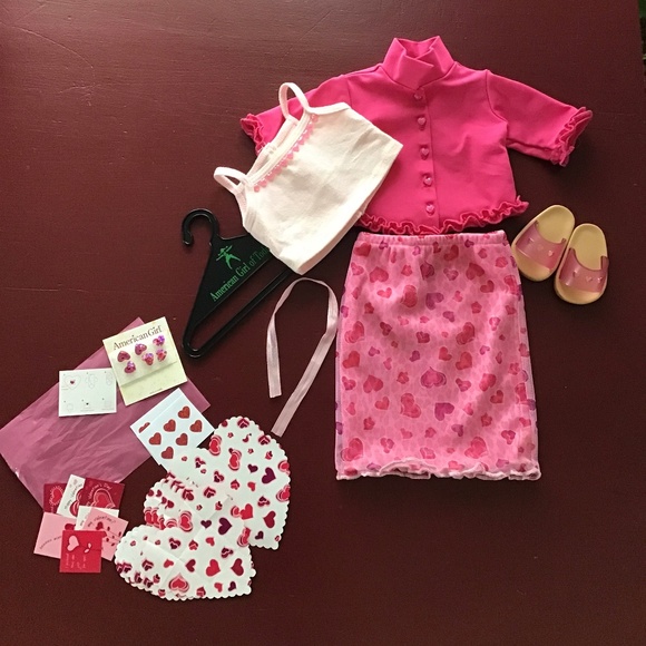 American Girl of Today Retired Vintage Valentine Party Pink Hearts Outfit - Picture 1 of 6